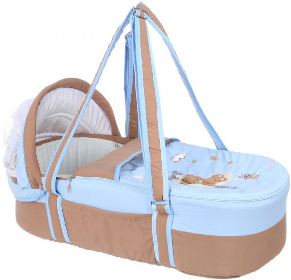 Mix and Max Embroidered Baby Carrycot ( Moon Baby Blue #152 )