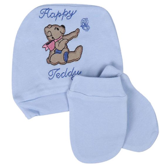 Baby Interlock cap with baby gloves