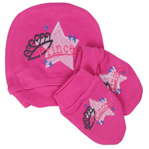 Baby Interlock cap with baby gloves