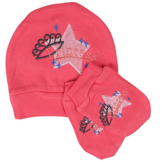 Baby Interlock cap with baby gloves
