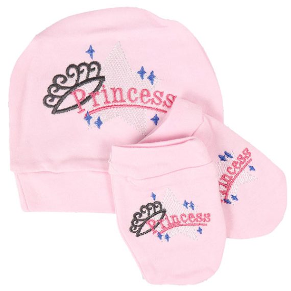 Baby Interlock cap with baby gloves