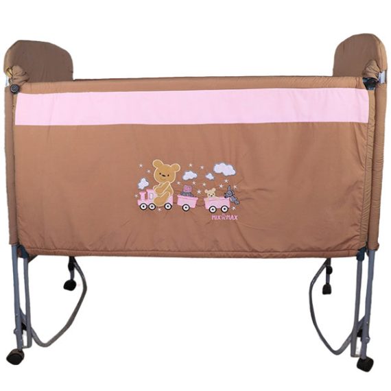 Mix & Max Multi Option Baby Large Iron Bed rocking (or fixed as desired) embroidered #550