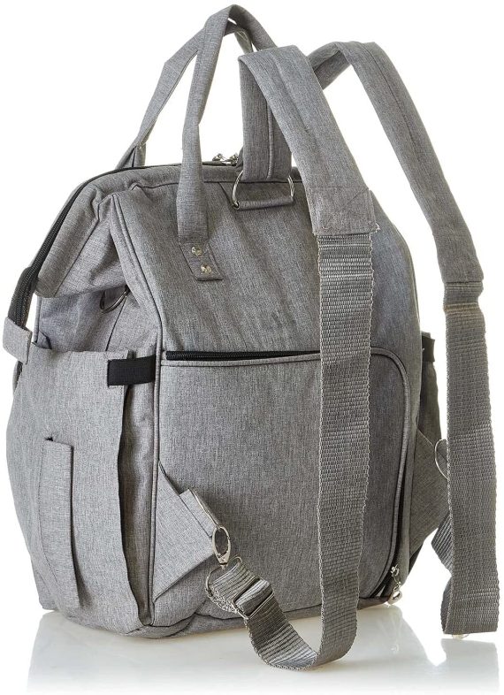 Mix & Max Leather Diaper Backpack bag ( Grey #226 )
