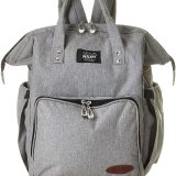 Mix & Max Leather Diaper Backpack bag ( Grey #226 )