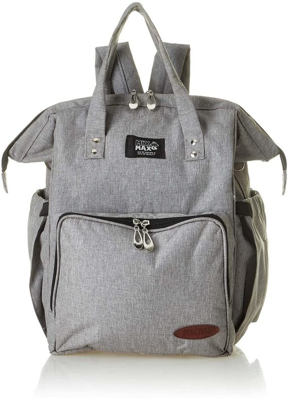 Mix & Max Leather Diaper Backpack bag ( Grey #226 )