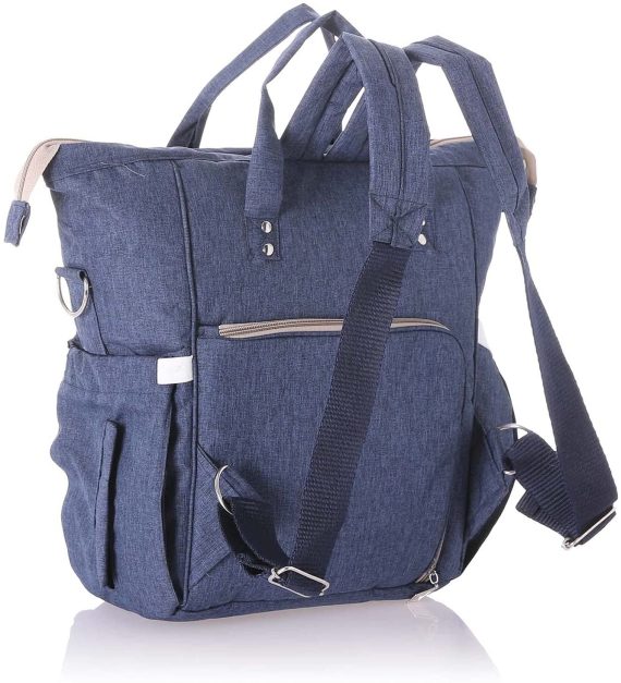 Mix & Max Leather Diaper Backpack bag ( Blue #229 )