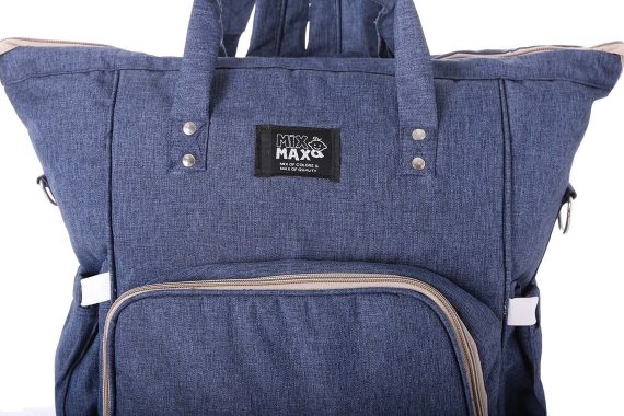 Mix & Max Leather Diaper Backpack bag ( Blue #229 )