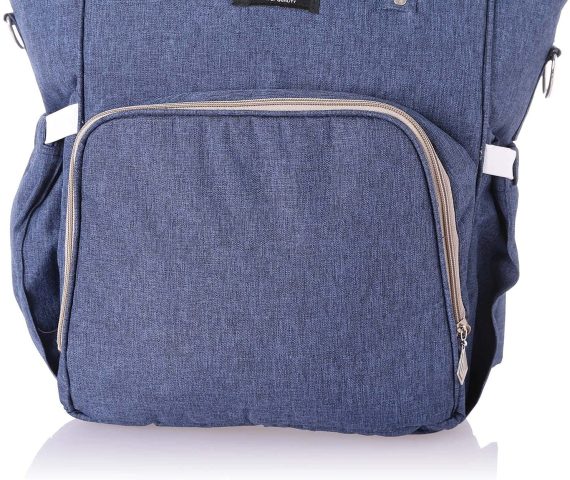 Mix & Max Leather Diaper Backpack bag ( Blue #229 )