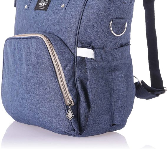 Mix & Max Leather Diaper Backpack bag ( Blue #229 )