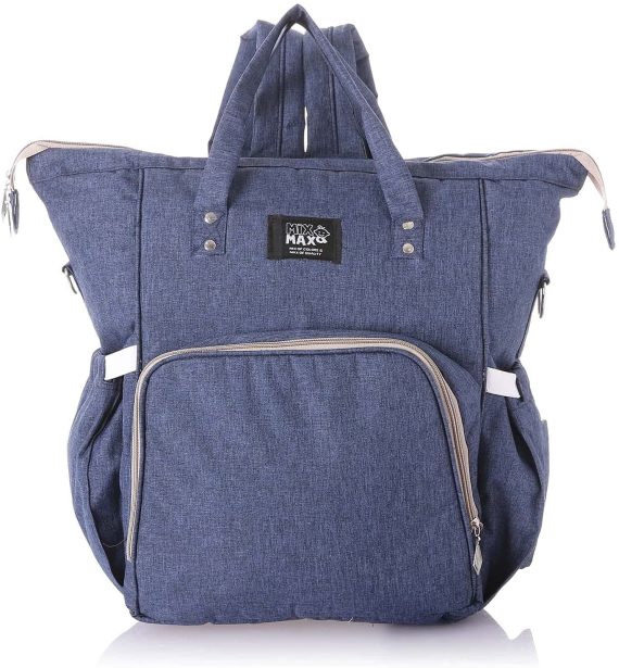 Mix & Max Leather Diaper Backpack bag ( Blue #229 )