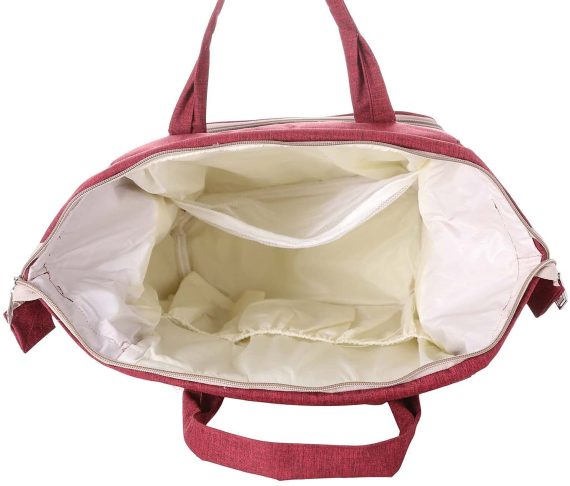 Mix & Max Leather Diaper Backpack bag ( Red #236 )