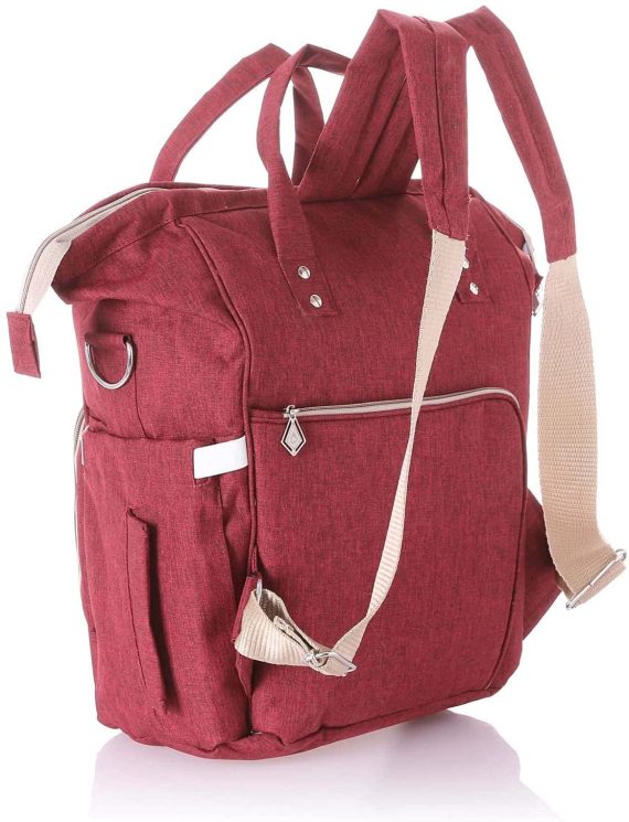 Mix & Max Leather Diaper Backpack bag ( Red #236 )