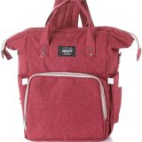Mix & Max Leather Diaper Backpack bag ( Red #236 )