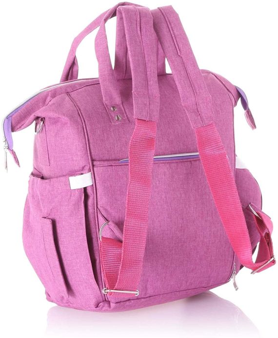 Mix & Max Leather Diaper Backpack bag ( Fushia #227 )