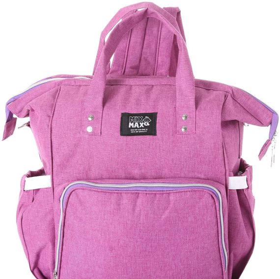 Mix & Max Leather Diaper Backpack bag ( Fushia #227 )