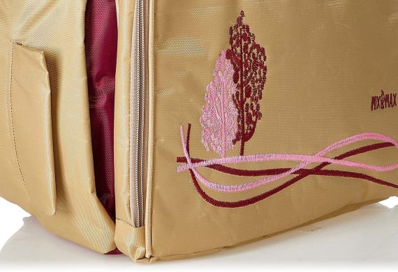 Mix & Max Leather Diaper Backpack bag with embroidery ( Tree Beige #254 )