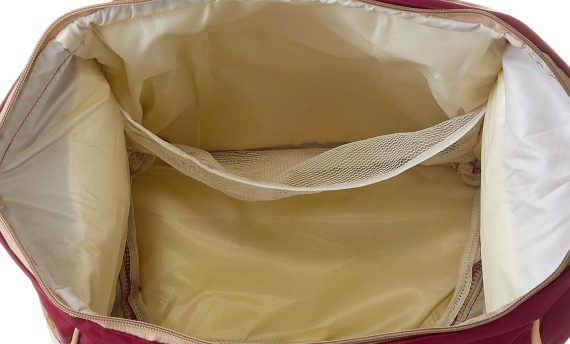 Mix & Max Leather Diaper Backpack bag with embroidery ( Tree Beige #254 )