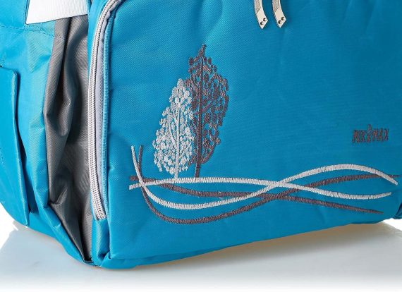 Mix & Max Leather Diaper Backpack bag with embroidery ( Tree Baby Blue #255 )