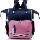 Mix & Max Leather Diaper Backpack bag with embroidery ( Tree Fushia #256 )