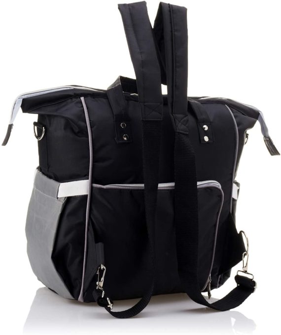 Mix & Max Leather Diaper Backpack bag with embroidery ( Tree Grey #258 )