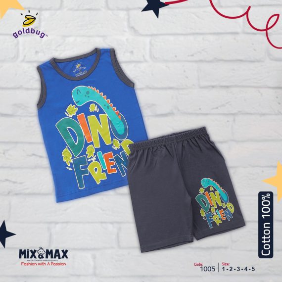 Mix & Max Kid Cotton 100% Pajama size 1 Year to 5 Years Old (5 Sizes) - Code 1005