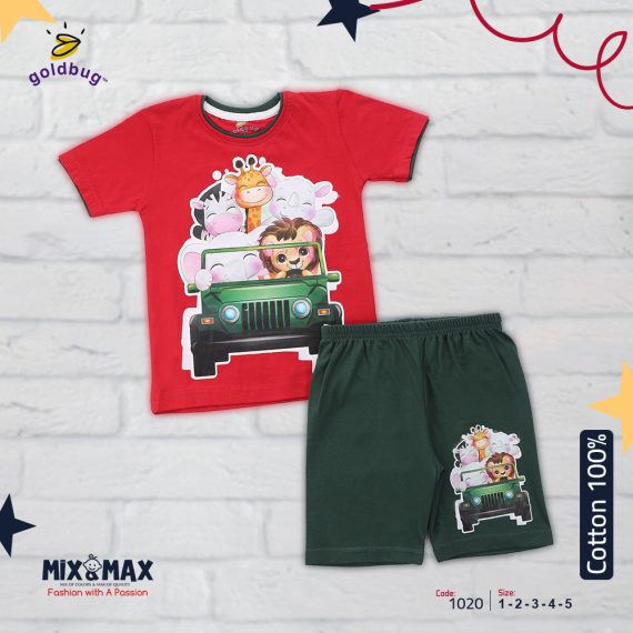 Mix & Max Kid Cotton 100% Pajama size 1 Year to 5 Years Old (5 Sizes) - Code 1020
