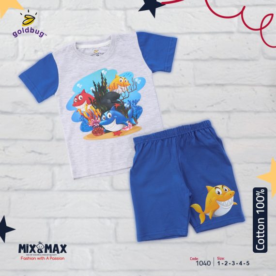 Mix & Max Kid Cotton 100% Pajama size 1 Year to 5 Years Old (5 Sizes) - Code 1040