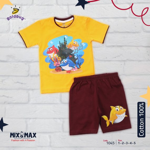 Mix & Max Kid Cotton 100% Pajama size 1 Year to 5 Years Old (5 Sizes) - Code 1045