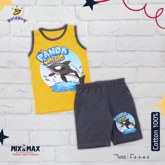 Mix & Max Kid Cotton 100% Pajama size 1 Year to 5 Years Old (5 Sizes) - Code 1055