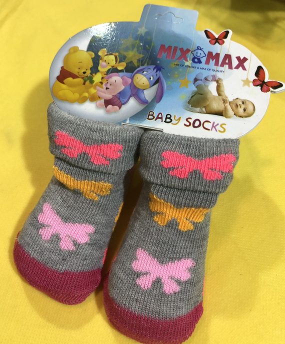 Mix & Max Baby Cotton Girl Socks (3 Pieces) One Baby Size