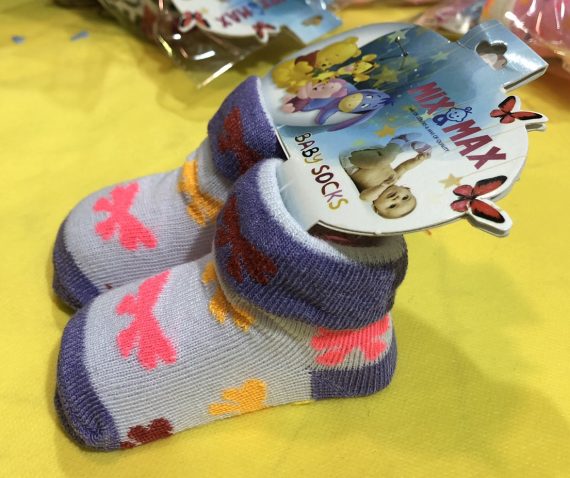 Mix & Max Baby Cotton Girl Socks (3 Pieces) One Baby Size
