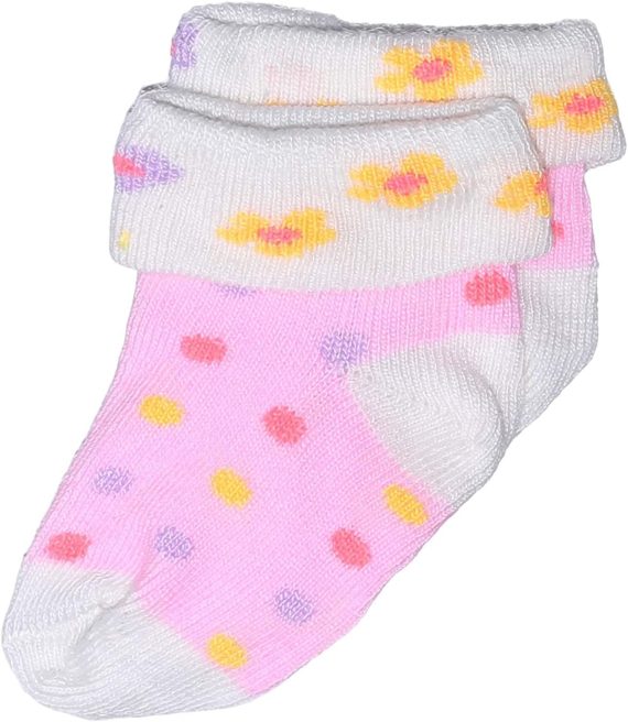 Mix & Max Baby Cotton Girl Socks (3 Pieces) One Baby Size