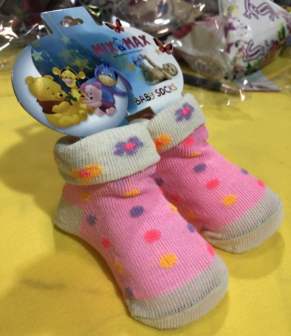 Mix & Max Baby Cotton Girl Socks (3 Pieces) One Baby Size