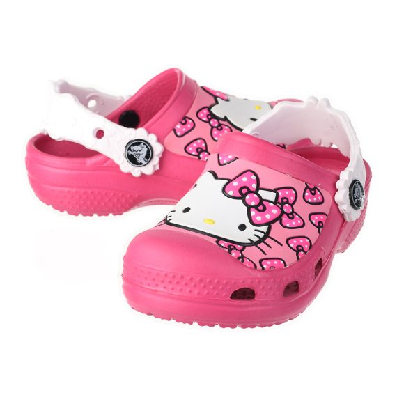 Crocs Disney Cartoon Brand Unisex Kids Clog Shoes .. Size C6 to J3 #49 Fushia Kitty