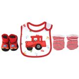 Mix & Max Baby Perfect Gift Set One size (Bib+Sock+Hand Cover) Cotton 100% - Red car