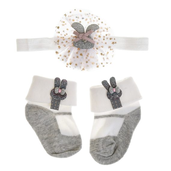 Mix & Max Baby Gift (2 Sets) One size ( Sock + Sortiet Microfiber Headband Elastic Makeup ) - 2 sets