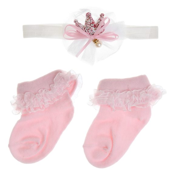 Mix & Max Baby Gift (2 Sets) One size ( Sock + Sortiet Microfiber Headband Elastic Makeup ) - 2 sets