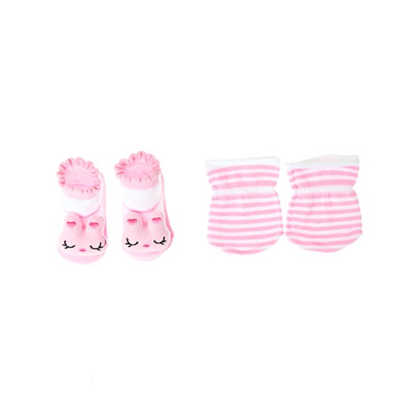 Mix & Max Baby Perfect Gift Set One size (Bib+Sock+Hand Cover) Cotton 100% - Cupcake