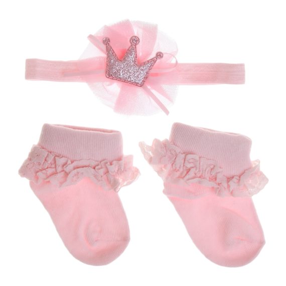 Mix & Max Baby Gift (2 Sets) One size ( Sock + Sortiet Microfiber Headband Elastic Makeup ) - 2 sets