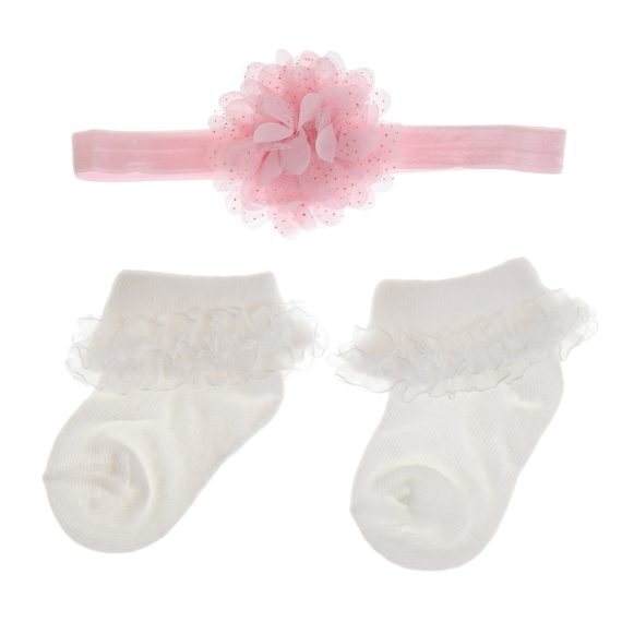 Mix & Max Baby Gift (2 Sets) One size ( Sock + Sortiet Microfiber Headband Elastic Makeup ) - 2 sets