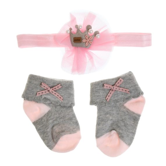 Mix & Max Baby Gift (2 Sets) One size ( Sock + Sortiet Microfiber Headband Elastic Makeup ) - 2 sets