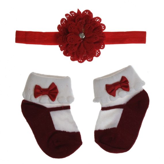 Mix & Max Baby Gift (2 Sets) One size ( Sock + Sortiet Microfiber Headband Elastic Makeup ) - 2 sets