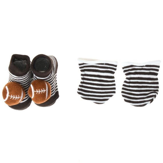 Mix & Max Baby Perfect Gift Set One size (Bib+Sock+Hand Cover) Cotton 100% - Bear