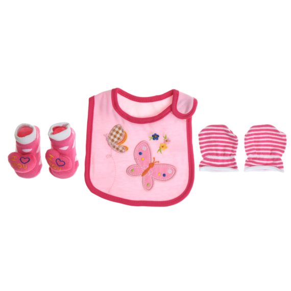 Mix & Max Baby Perfect Gift Set One size (Bib+Sock+Hand Cover) Cotton 100% - butterfly