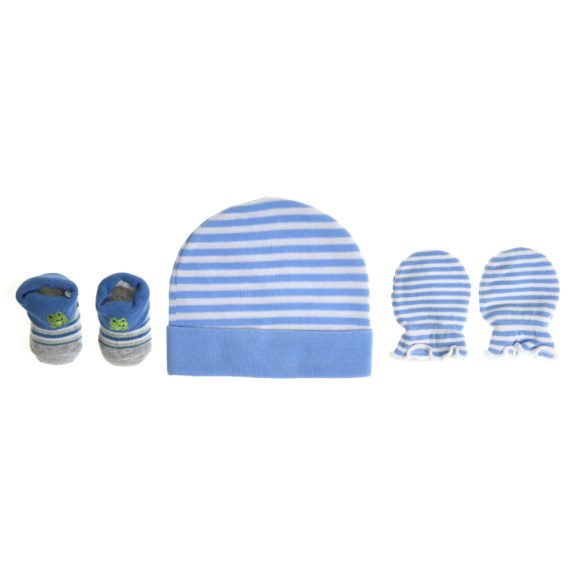 Mix & Max Baby Gift Set One size (Head Icecap+Sock+Hand Cover) Cotton 100% - Strike Navy