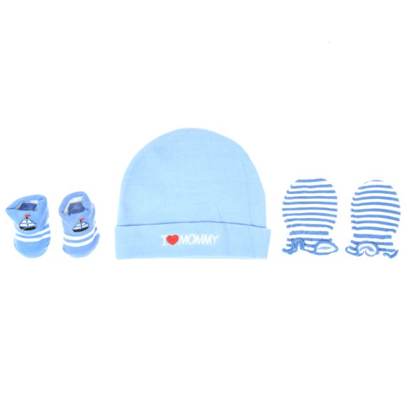 Mix & Max Baby Gift Set One size (Head Icecap+Sock+Hand Cover) Cotton 100% - Ilovmommy