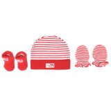 Mix & Max Baby Gift Set One size (Head Icecap+Sock+Hand Cover) Cotton 100% - Red new in town