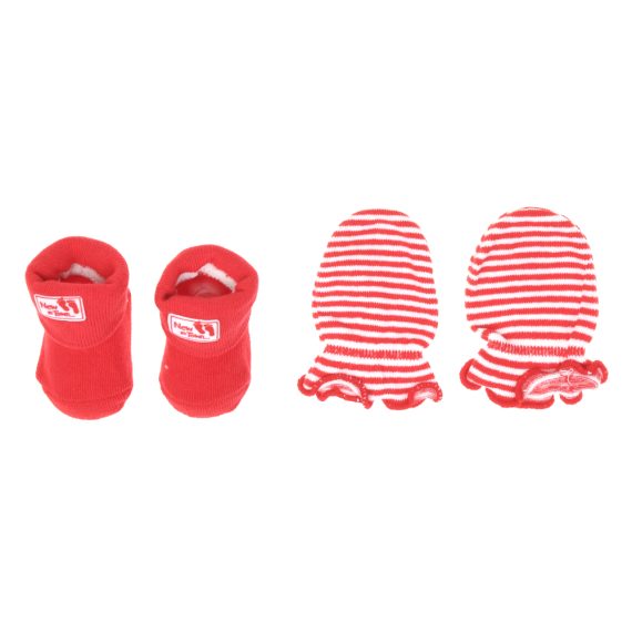 Mix & Max Baby Gift Set One size (Head Icecap+Sock+Hand Cover) Cotton 100% - Red new in town