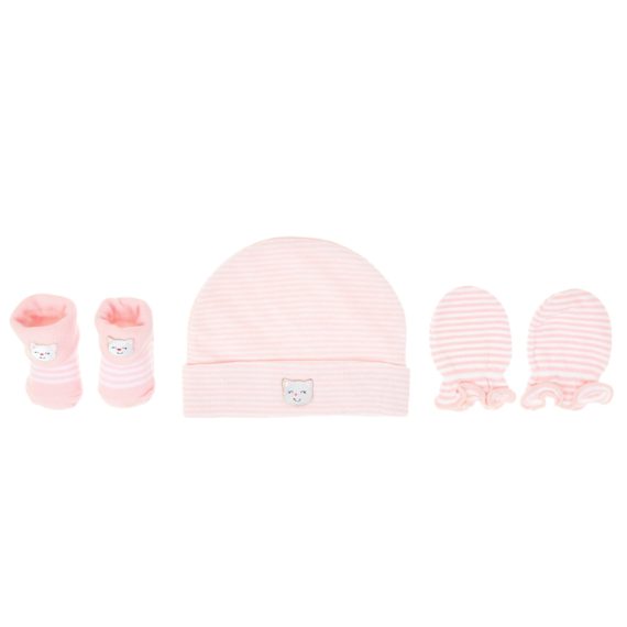 Mix & Max Baby Gift Set One size (Head Icecap+Sock+Hand Cover) Cotton 100% - Cat