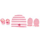 Mix & Max Baby Gift Set One size (Head Icecap+Sock+Hand Cover) Cotton 100% - Flower